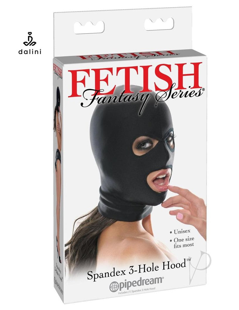 Fetish Fantasy Spandex 3 Hole Hood - Black
