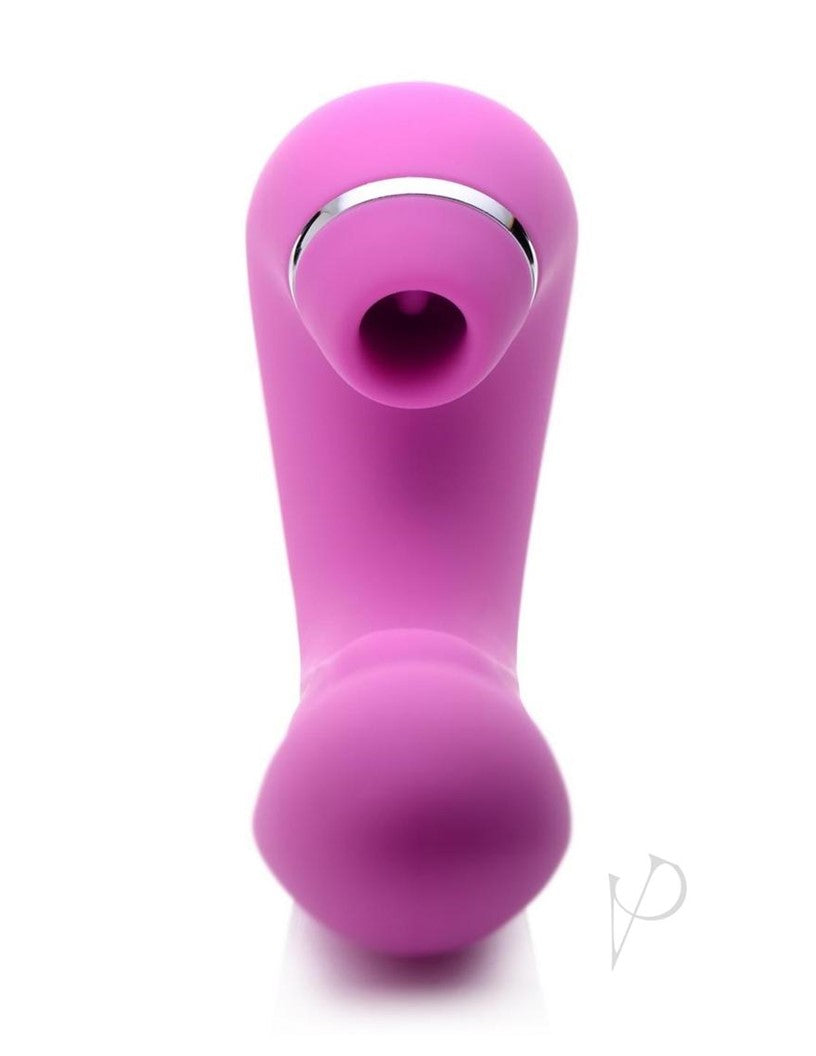 Inmi Shegasm 5 Star Tapping Silicone Rechargeable G-Spot Vibrator with Suction - Pink