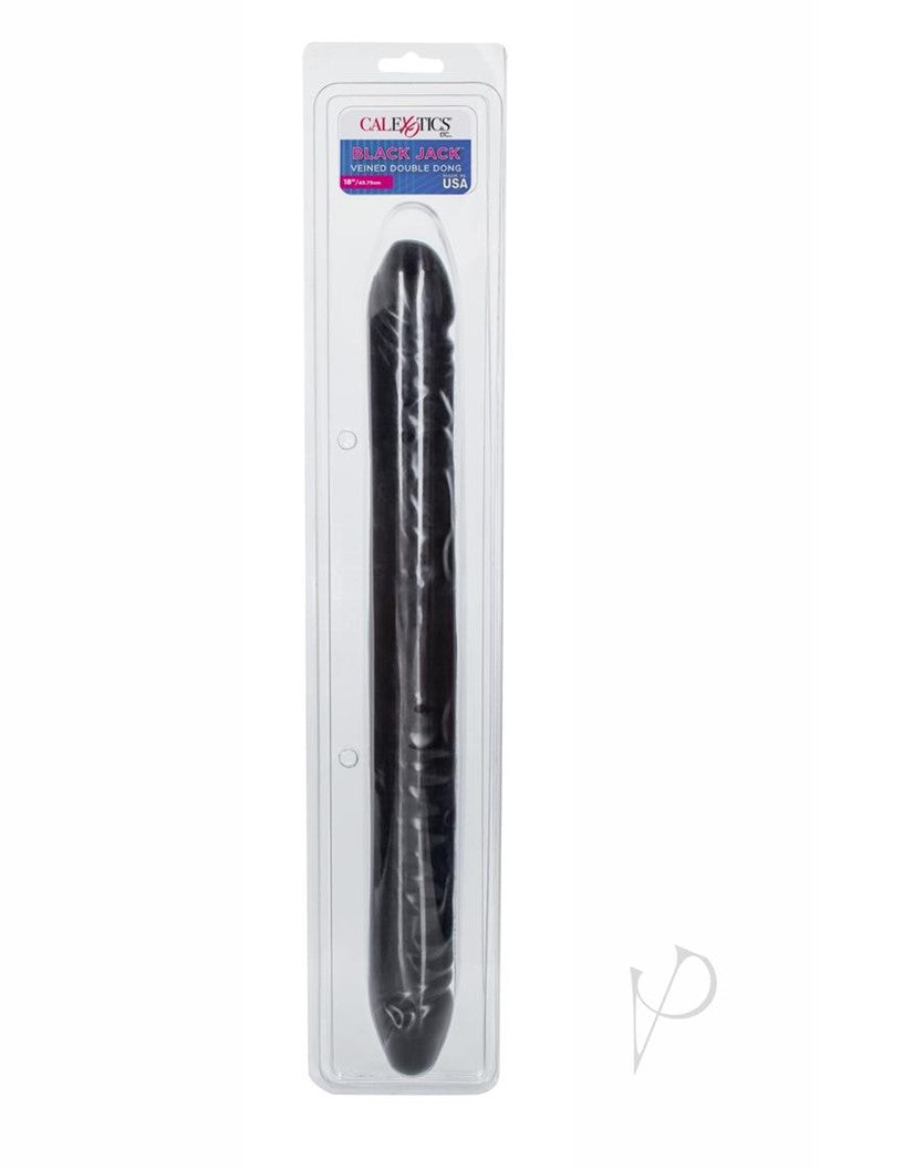 Black Veined Double Dildo 18in - Black