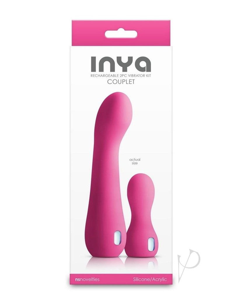 Inya Couplet Rechargeable Silicone Vibrators (2pc Set) - Pink