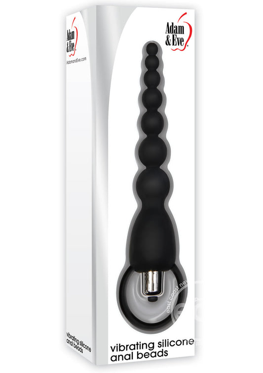 Adam & Eve Vibrating Silicone Anal Beads - Black