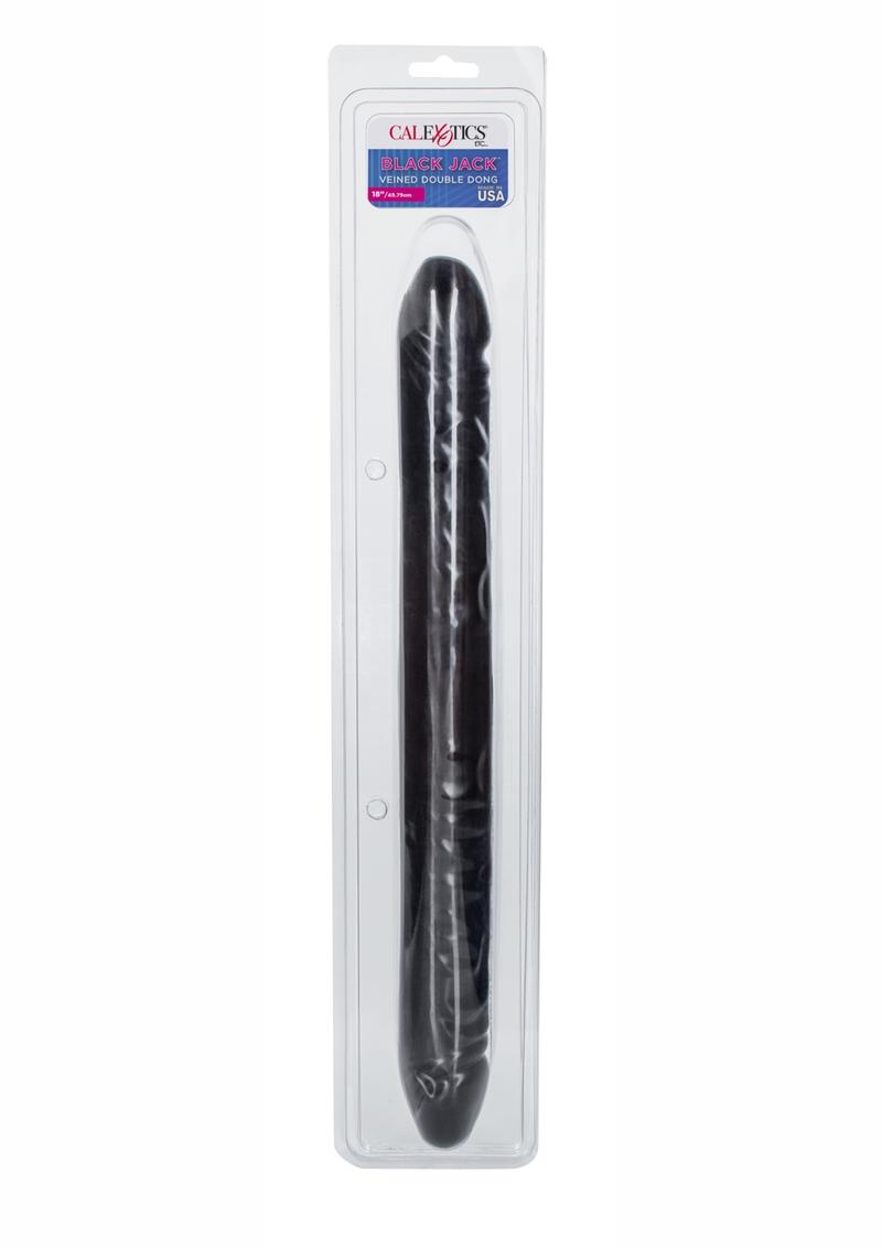 Black Veined Double Dildo 18in - Black