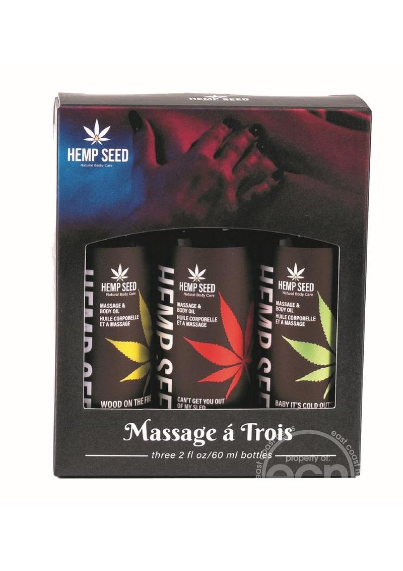 Earthly Body Hemp Seed Massage Oil Gift Set Holiday 2023 Collection