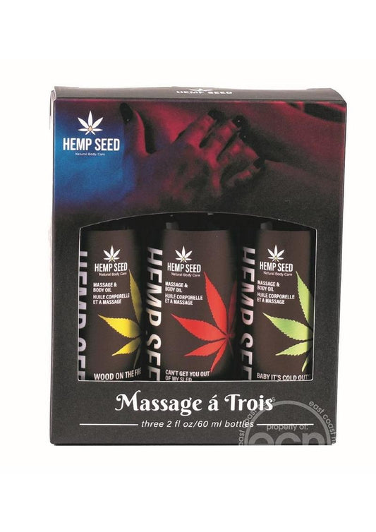 Earthly Body Hemp Seed Massage Oil Gift Set Holiday 2023 Collection