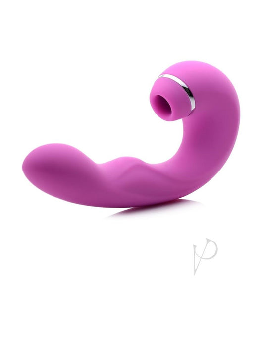 Inmi Shegasm 5 Star Tapping Silicone Rechargeable G-Spot Vibrator with Suction - Pink