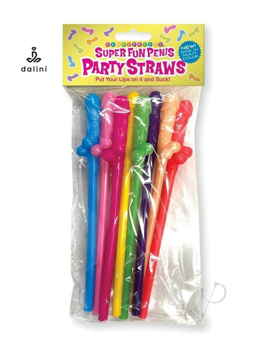 Super Fun Penis Straws (8 Pack) - Multicolor