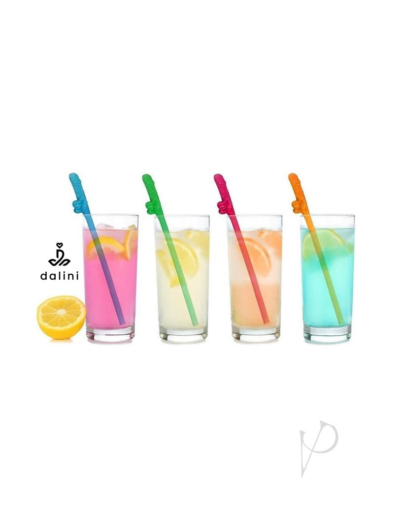 Super Fun Penis Straws (8 Pack) - Multicolor
